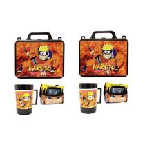 Kit Naruto Shippuden 2 Lancheira + 2 Copo + 2 Mini Toalha