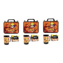 Kit Naruto Shippuden 3 Lancheira + 3 Copo + 3 Mini Toalha