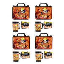 Kit Naruto Shippuden 4 Lancheira + 4 Copo + 4 Mini Toalha