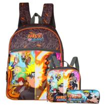 Kit Naruto Shippuden Mochila costas Pacific com lancheira e estojo