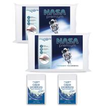 Kit Nasa Viva Conforto - 2 Travesseiros Altura 10cm + 2 Capas Protetoras Kit Nasa Viva Conforto - 2 Travesseiros Altura 10cm + 2 Capas Protetoras