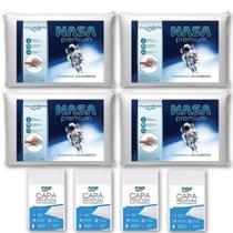 Kit Nasa Viva Conforto - 4 Travesseiros Altura 10cm + 4 Capas Protetoras Kit Nasa Viva Conforto - 4 Travesseiros Altura 10cm + 4 Capas Protetoras