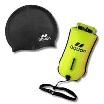 Kit Natação Águas Abertas, Bóia De Sinalização 28l Estanque e Touca