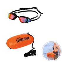 Kit natação boia sinalização speedo swim safe + óculos swag