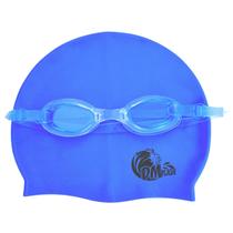 Kit Natação Infantil com Óculos Touca Estojo Azul ES Dm Toys