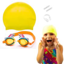 Kit Natação Infantil Touca Óculos Protetor Auricular e Nasal Kit Natação Infantil Touca Óculos Protetor Auricular e Nasal