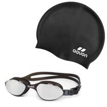 Kit Natação óculos proteção uv touca profissional de silicone - AQUON