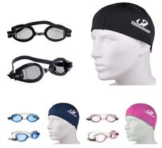 Kit Natação Óculos Votex 1.0 UV e Touca Spandex Hammerhead Kit Natação Óculos Votex 1.0 UV e Touca Spandex Hammerhead