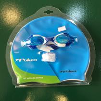 Kit Natacão Poker Óculos + Touca + Protetor de Ouvido - Infantil