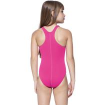 Kit natação speedo infantil maiô rosa + óculos + touca