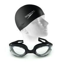Kit Natação Speedo óculos Hydrovision + Touca FLAT Silicone