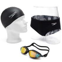 Kit Natação Speedo Sunga Óculos Poseidon e Touca Swim Cap Kit Natação Speedo Sunga Óculos Poseidon e Touca Swim Cap