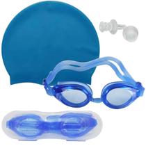 Kit Natação Touca Óculos Protetor Ouvido Adulto Profissional - DM Toys