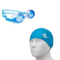 Kit Natação Touca Silicone + Óculos Adulto Com Vedação Vollo Kit Natação Touca Silicone + Óculos Adulto Com Vedação Vollo