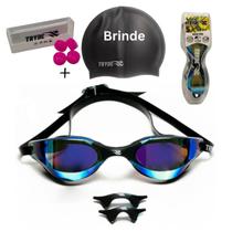 Kit Natacao TRYDE Óculos Aqua Pro Espelhado Protetor Rosa Kit Natacao TRYDE Óculos Aqua Pro Espelhado Protetor Rosa
