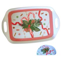 Kit Natal 2 Pçs Bandeja + Porta Guardanapos Melamina -Magizi