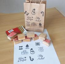 kit Natal 9 carimbos + almofada