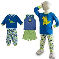 Kit Natal Pijama Bebe 10-12 Meses Verão e Inverno - 6 Peças