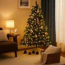 Kit natal rose 27 bolas de 5 cm e 1 pisca arroz branco