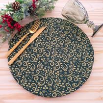 Kit natal xadrez supla dourado verde argola base 8 pçs