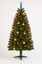 Kit Natalino 2 em 1 PiscaPisca 100 LEDs 10m 127V Mais 12 Bolas Decorativas 5cm Vermelha e Dourada Prático e Muito Bonito