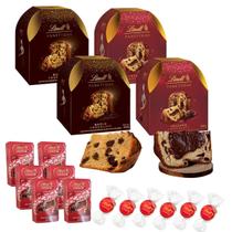 Kit Natalino 2022, 4 Panettones Chocolate Importado Lindt