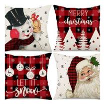 Kit Natalino 4 Capas De Almofada Decoração De Natal Kit Natalino 4 Capas De Almofada Decoração De Natal