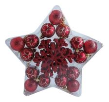 Kit Natalino Bolas E Flocos 25pcs Vermelho