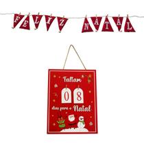 Kit Natalino Varal Feliz Natal + Placa Contagem Regressiva