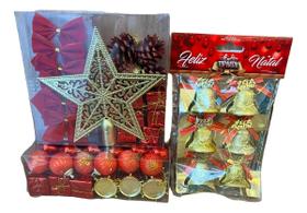 Kit Natlino com 51 peças Deslumbrantes - Dourado e Vermelho Kit Natlino com 51 peças Deslumbrantes - Dourado e Vermelho