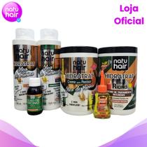 Kit NatuHair Óleo de Rícino Shampoo + Condicionador + Creme Para Pentear + Óleo Capilar + Reparador de Pontas