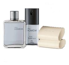 Kit Natura Homem Tradicional Perfume 100 ml Deo Corporal 100 ml 3 sabonetes 110 g Kit Natura Homem Tradicional Perfume 100 ml Deo Corporal 100 ml 3 sabonetes 110 g