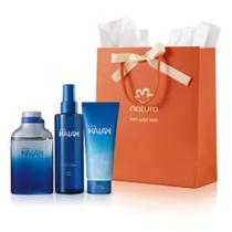 Kit natura Kayak colônia masculino 200 ml + body splash 200 ml +acqua gel hidratante pós sol