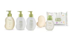 kit natura mamae e bebê shampoo e condicionador hidratante colônia sabonete lenço p