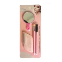 Kit Navalha Para Sobrancelha Com Pincéis E Espelho