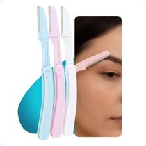Kit Navalha Sobrancelha Precisa Depilação Facial Sobrancelha