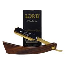 Kit Navalhete Navalha Profissional Cabo Madeira + 50 Lâminas Kit Navalhete Navalha Profissional Cabo Madeira + 50 Lâminas