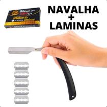 Kit Navalhete Para Barbear Profissional + 10 laminas Navalha para lâminas