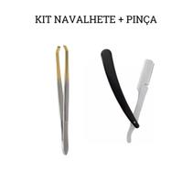 Kit Navalhete + Pinça Profissional Chanfrada Soling