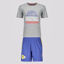 Kit NBA Los Angeles Lakers Infantil Cinza e Roxa