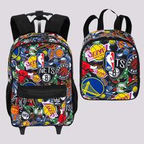 Kit NBA Mochila Rodas e Lancheira Colorida