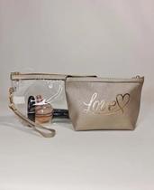 Kit Necessaire Bolsa de Mao com 2 Pecas Love