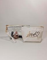 Kit Necessaire Bolsa de Mão com 2 Peças Love