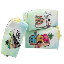 Kit Nécessaire Box com 03 Peças Coleção Aquarela, Brasil Kit Nécessaire Box com 03 Peças Coleção Aquarela, Brasil