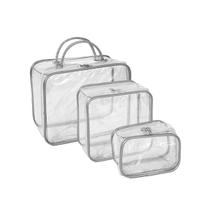 Kit Necessaire Cristal Transparente Bolsa Viagem Passeio