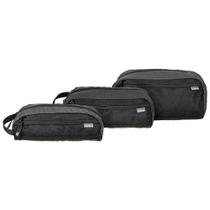 Kit Necessaire Curtlo Light Trio 3 Peças Cinza