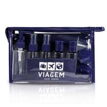 Kit Nécessaire e Frascos Azul Para Viagem De 10 Peças Jacki Design Kit Nécessaire e Frascos Azul Para Viagem De 10 Peças Jacki Design
