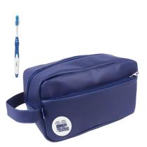 Kit Nécessaire Executiva Masculina Premium Azul Com Estampas - Mormino