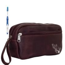 Kit Nécessaire Executiva Masculina Premium Marrom Estampas Kit Nécessaire Executiva Masculina Premium Marrom Estampas