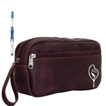 Kit Nécessaire Executiva Masculina Premium Marrom Estampas Kit Nécessaire Executiva Masculina Premium Marrom Estampas